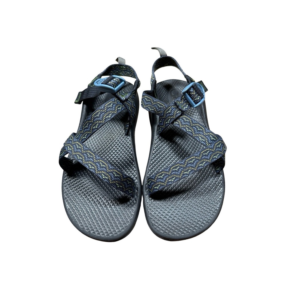 Chaco Kids Z1 Ecotread Sport Sandals Blue Green Patterned Size 6 Big Kids - Picture 5 of 8